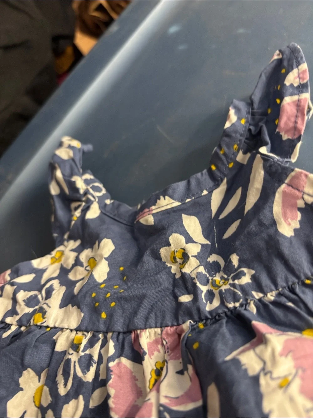 Carter's Navy Floral Baby Dress with Pink & Yellow Blooms Newborn